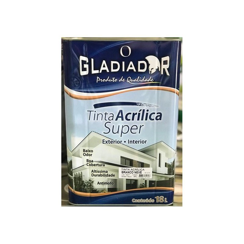 Tinta Acrílica Super O Gladiador – Interior e Exterior com Acabamento Fosco
