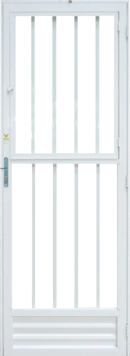 Porta de Alumínio Palito Branco Liso  c/vidro